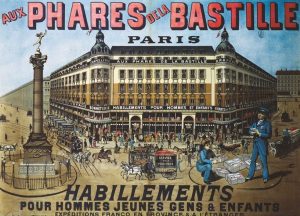 Aux Phares de la Bastille Vêtements - VINTAGE POSTER BANK - thème Mode - reproduction numérique d'affiche ancienne
