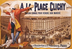 A la Place Clichy - VINTAGE POSTER BANK - thème Mode - reproduction numérique d'affiche ancienne