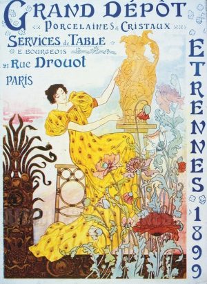 Grand Dépôt Porcelaines et Cristaux - VINTAGE POSTER BANK - thème Mode - reproduction numérique d'affiche ancienne