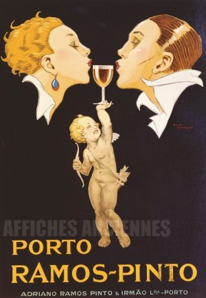 AFFICHE PORTO RAMOS PINTO VIN APERITIF ARTISTE: RENE VINCENT