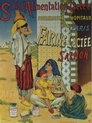 AFFICHE ANCIENNE ORIENTALISTE FARINE LACTEE LAIT SALMON
