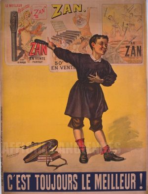 AFFICHE ANCIENNE PASTILLES BONBONS ZAN