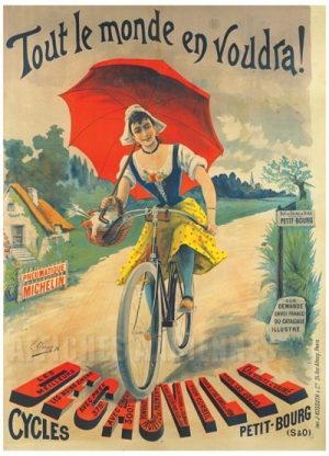 Reproduction affiche ancienne Cycles Decauville Petit Bourg - VINTAGE POSTER BANK - thème bicyclette motocyclette