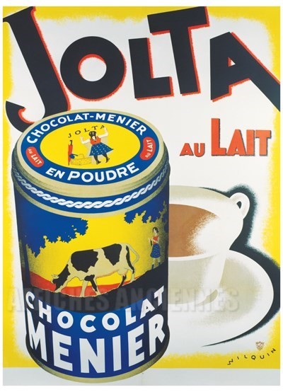 Jolta Chocolat au lait - VINTAGE POSTER BANK - thème alimentation - Reproduction numérique d'affiche ancienne.