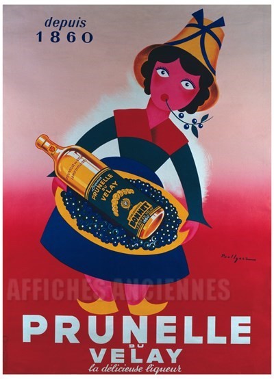 AFFICHE Prunelle du Velay délicieuse liqueur - VINTAGE POSTER BANK - thème Boissons - Reproduction numérique d'affiche ancienne