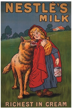 AFFICHE ANCIENNE Nestlé's milk - VINTAGE POSTER BANK -thème Boissons- reproduction numérique d'affiche ancienne