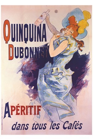 Apéritif Quinquina Dubonnet Apéritif dans tous les Cafés - VINTAGE POSTER BANK - thème Boissons - Reproduction numérique d'affiche ancienne