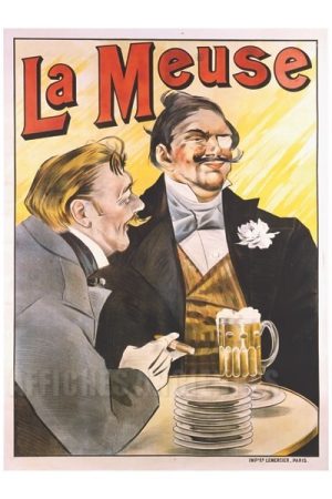 Bière la Meuse - VINTAGE POSTER BANK - thème Boissons - Reproduction numérique d'affiche ancienne