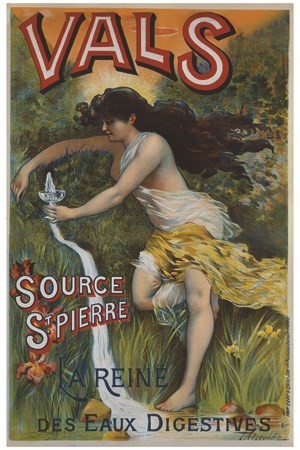 AFFICHE Vals Source Saint-Pierre - VINTAGE POSTER BANK - thème Boissons - Reproduction numérique d'affiche ancienne