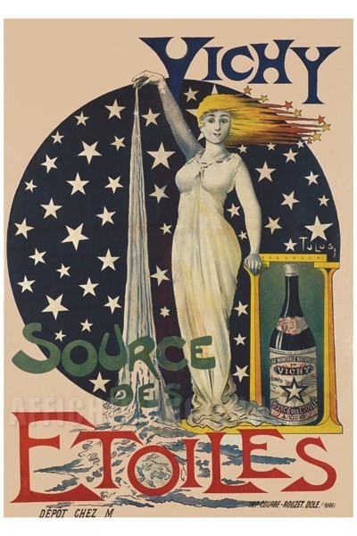 AFFICHE Vichy Source des Etoiles - VINTAGE POSTER BANK - thème Boissons - Reproduction numérique d'affiche ancienne