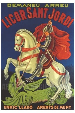 AFFICHE Licor Sant Jordi - VINTAGE POSTER BANK - thème Boissons - Reproduction numérique d'affiche ancienne