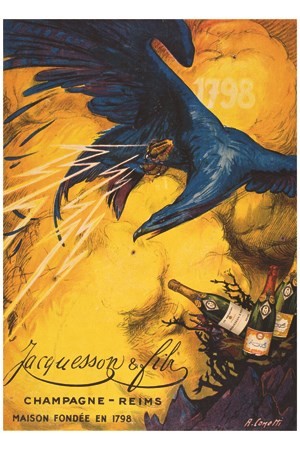 AFFICHE Champagne Reims - VINTAGE POSTER BANK - thème Boissons - Reproduction numérique d'affiche ancienne