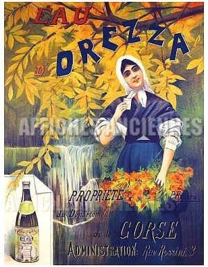 Eau de source d'Orezza Corse - VINTAGE POSTER BANK - thème Boissons - Reproduction numérique d'affiche ancienne