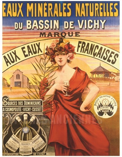 AFFICHE Eau de Vichy Source des Dominicains - VINTAGE POSTER BANK - thème Boissons - Reproduction numérique d'affiche ancienne