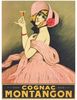 AFFICHE Cognac Montangon - VINTAGE POSTER BANK - thème Boissons - Reproduction numérique d'affiche ancienne