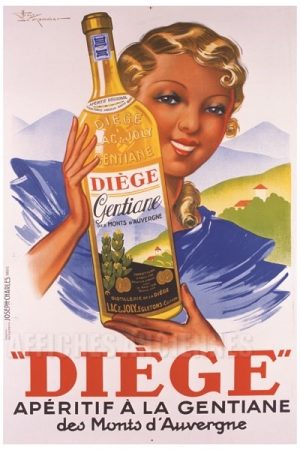 AFFICHE Apéritif Diège - VINTAGE POSTER BANK - thème Boissons - Reproduction numérique d'affiche ancienne