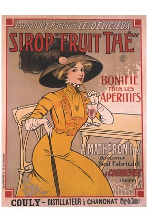 AFFICHE Sirop Fruit Thé - VINTAGE POSTER BANK - thème Boissons - Reproduction numérique d'affiche ancienne