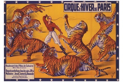 Cirque d'Hiver de Paris - VINTAGE POSTER BANK - thème Cirque - Reproduction numérique d'affiche ancienne