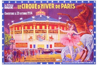 Cirque d'Hiver de Paris les Quatre Frêres Bouglione - VINTAGE POSTER BANK - thème Cirque - Reproduction numérique d'affiche ancienne