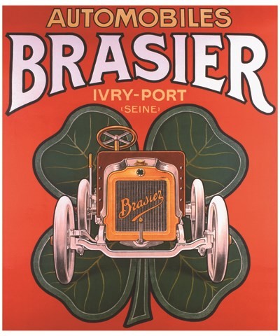 affiche Automobiles Brasier Ivry - VINTAGE POSTER BANK - thème Automobiles - Reproduction numérique d'affiche ancienne