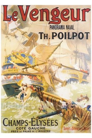 AFFICHE Le Vengeur panorama naval. Th.Poilpot - VINTAGE POSTER BANK - thème Mer, Bateaux, Paquebots - Reproduction numérique d'affiche ancienne