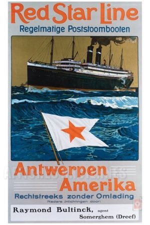 AFFICHE Red Star Line - VINTAGE POSTER BANK - thème Mer, Bateaux, Paquebots - Reproduction numérique d'affiche ancienne