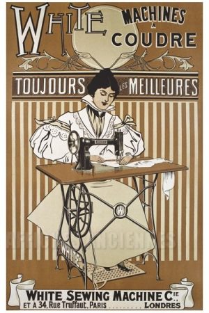 White Sewing Machines - VINTAGE POSTER BANK - thème Mode - Reproduction numérique d'affiche ancienne