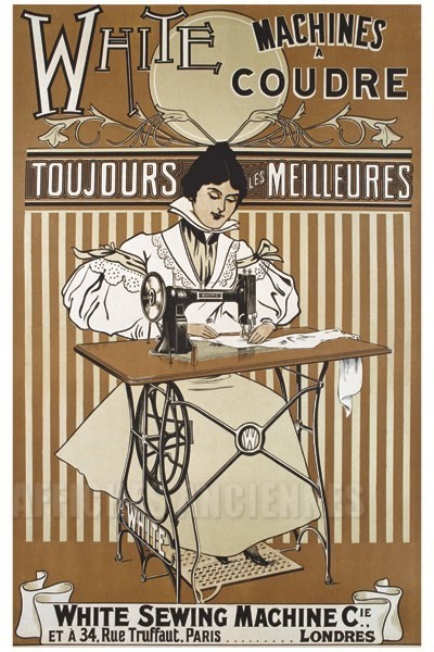White Sewing Machines - VINTAGE POSTER BANK - thème Mode - Reproduction numérique d'affiche ancienne