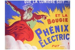 La Bougie Phenix electric - VINTAGE POSTER BANK - thème Energies, Industries, Commerce - Reproduction numérique d'affiche ancienne