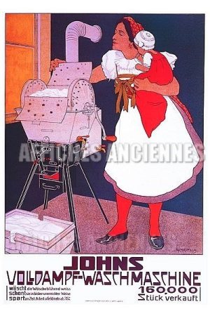 Machine à Laver Johns Wazshmazchine - VINTAGE POSTER BANK - thème Divers - Reproduction numérique d'affiche ancienne