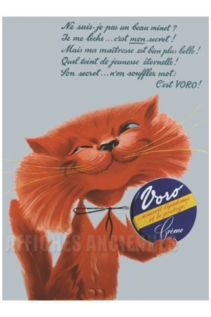 Son secret c'est Voro - VINTAGE POSTER BANK - thème Hygiène, beauté, thermalisme - Reproduction numérique d'affiche ancienne