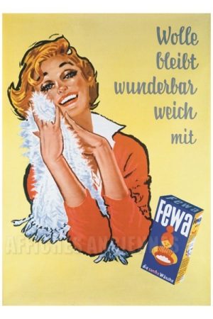 Lessive Fewa - VINTAGE POSTER BANK - thème Hygiène, beauté, thermalisme - Reproduction numérique d'affiche ancienne