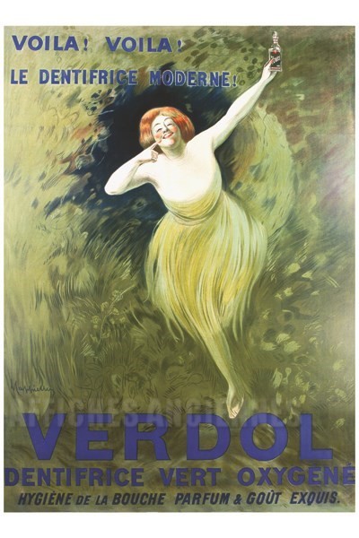 Verdol le dentifrice moderne - VINTAGE POSTER BANK - thème Hygiène, beauté, thermalisme - Reproduction numérique d'affiche ancienne