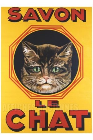 Savon Le Chat - VINTAGE POSTER BANK - thème Hygiène, beauté, thermalisme- Reproduction numérique d'affiche ancienne