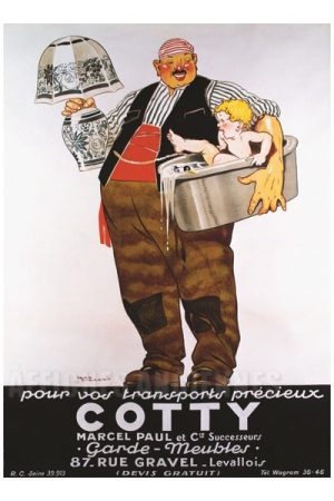 Déménagement Cotty Marcel Paul et Cie garde-meubles - VINTAGE POSTER BANK - thème Energies, Industries, Commerce - Reproduction numérique d'affiche ancienne