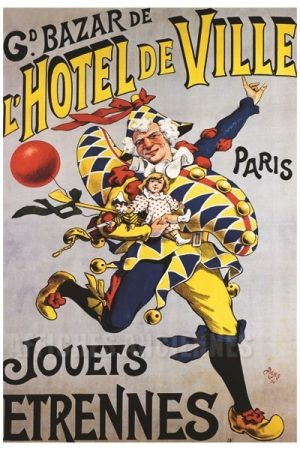 Bazar de l'Hotel de Ville Jouets Paris - VINTAGE POSTER BANK - thème Enfants - Reproduction numérique d'affiche ancienne