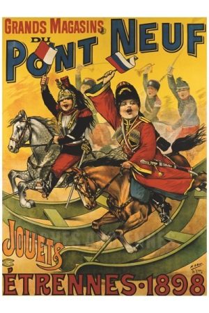 Magasins du Pont Neuf jouets etrennes 1898 - VINTAGE POSTER BANK - thème Enfants - Reproduction numérique d'affiche ancienne