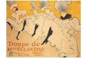 Troupe de Mademoiselle Eglantine French-Cancan Paris par Toulouse-Lautrec - VINTAGE POSTER BANK - thème Spectacle - reproduction numérique d'affiche ancienne