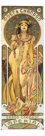 AFFICHE Champagne Moët et Chandon par Mucha - VINTAGE POSTER BANK - thème Boissons - reproduction numérique d'affiche ancienne
