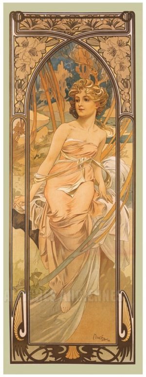 Eveil du Matin par Mucha- VINTAGE POSTER BANK - thème Spectacles - reproduction numérique d'affiche ancienne