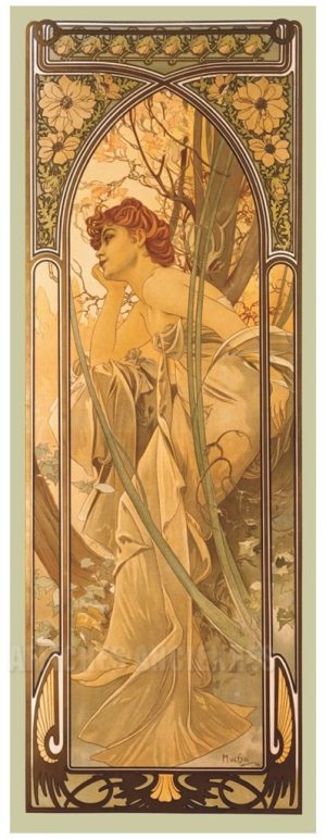 Rêverie du soir par Mucha - VINTAGE POSTER BANK - thème Spectacles - reproduction numérique d'affiche ancienne