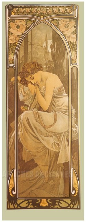 Repos de la Nuit par Mucha - VINTAGE POSTER BANK - thème Spectacles - reproduction numérique d'affiche ancienne