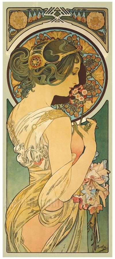 La Primevère par Mucha - VINTAGE POSTER BANK - thème Spectacles - reproduction numérique d'affiche ancienne