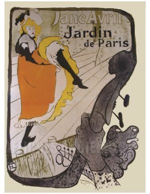 Jane Avril Jardin de Parispar Toulouse-Lautrec - VINTAGE POSTER BANK - thème Spectacle - reproduction numérique d'affiche ancienne