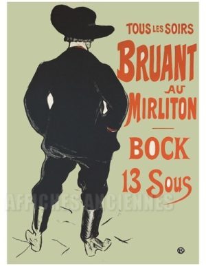 Tous les soirs Bruant au Mirliton Toulouse-Lautrec - VINTAGE POSTER BANK - thème Spectacle - reproduction numérique d'affiche ancienne
