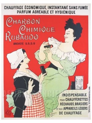 Chauffage économique Charbon Chimique Rubaudo - VINTAGE POSTER BANK - thème Energies, Industries, Commerce - reproduction numérique d'affiche ancienne