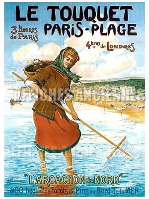 NORMANDIE affiche Le Touquet Paris Plage - VINTAGE POSTER BANK - thème Mer, Bateaux, Paquebots - reproduction numérique d'affiche ancienne
