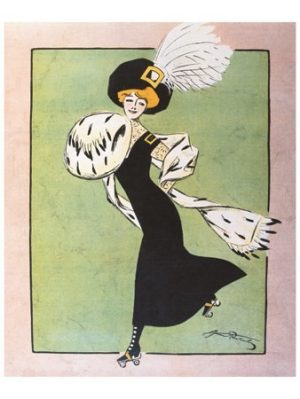 Patineuse à Roulettes - VINTAGE POSTER BANK - thème Mode - reproduction numérique d'affiche ancienne