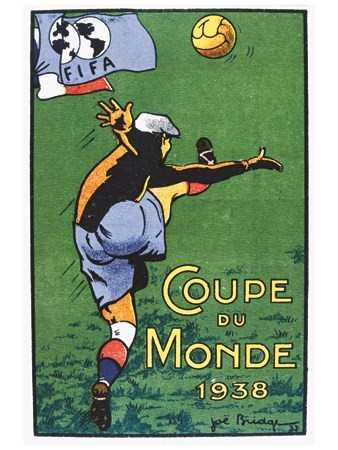 Football Coupe du Monde 1938 - VINTAGE POSTER BANK - thème Sports - reproduction numérique d'affiche ancienne