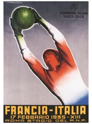 Francia-Italia Football 1935- VINTAGE POSTER BANK - thème Sports - reproduction numérique d'affiche ancienne
